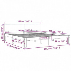 Massivholzbett Weiß 180x200cm 6FT Super King