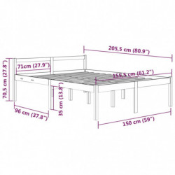 Massivholzbett Honigbraun Kiefer 150x200 cm 5FT King