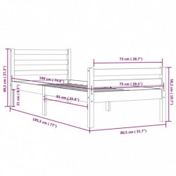 Massivholzbett Honigbraun 75x190 cm 2FT6 Small Single