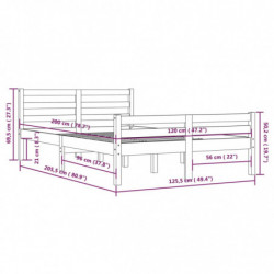 Massivholzbett Schwarz 120x200 cm