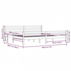 Massivholzbett Honigbraun 180x200 cm 6FT Super King