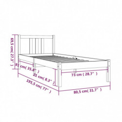 Massivholzbett Honigbraun 75x190 cm 2FT6 Small Single