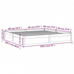 Massivholzbett Grau 180x200 cm 6FT Super King