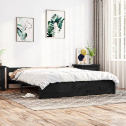 Massivholzbett Schwarz 180x200 cm 6FT Super King