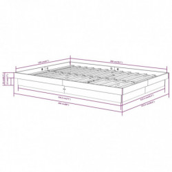 Massivholzbett Grau 120x200 cm