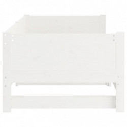 Ausziehbares Tagesbett Weiß Massivholz Kiefer 2x(90x200) cm