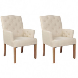 2er Set Stuhl Sugar Stoff antik-hell