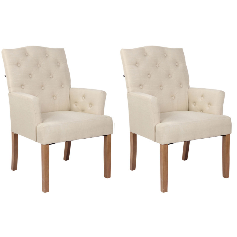 2er Set Stuhl Sugar Stoff antik-hell
