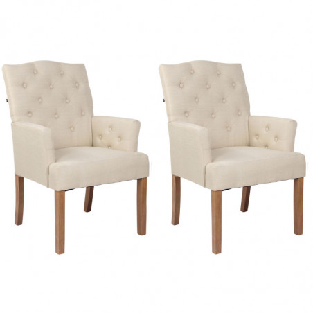 2er Set Stuhl Sugar Stoff antik-hell
