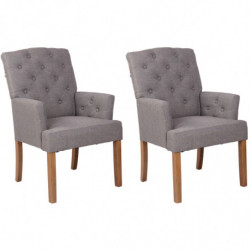 2er Set Stuhl Sugar Stoff antik-hell