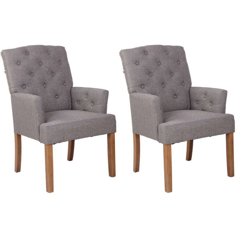 2er Set Stuhl Sugar Stoff antik-hell