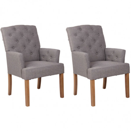 2er Set Stuhl Sugar Stoff antik-hell