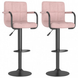 Barhocker 2 Stk. Rosa Samt