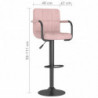 Barhocker 2 Stk. Rosa Samt