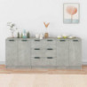 3-tlg. Sideboard-Set Betongrau Holzwerkstoff