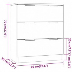 3-tlg. Sideboard-Set Betongrau Holzwerkstoff