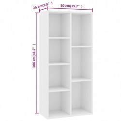 Bücherregal Weiß 50×25×106 cm Holzwerkstoff