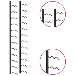 Wand-Weinregal für 24 Flaschen Schwarz Eisen
