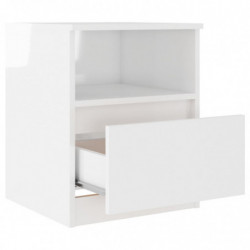 Nachttisch Hochglanz-Weiß 40x40x50 cm Spanplatte