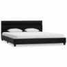 Bettgestell mit LED Schwarz Kunstleder 140×200 cm