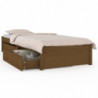 Bett mit Schubladen Honigbraun 90x200 cm