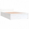 Bett mit Schubladen Weiß 90x200 cm