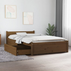Bett mit Schubladen Honigbraun 90x200 cm