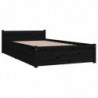 Bett mit Schubladen Schwarz 90x200 cm