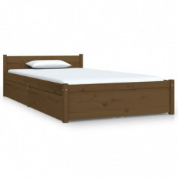 Bett mit Schubladen Honigbraun 100x200 cm