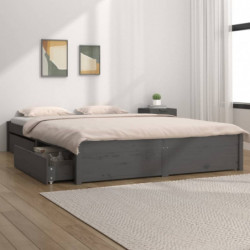 Bett mit Schubladen Grau 140x190 cm