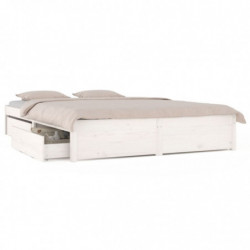 Bett mit Schubladen Weiß 120x200 cm