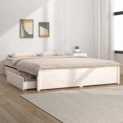 Bett mit Schubladen Weiß 160x200 cm