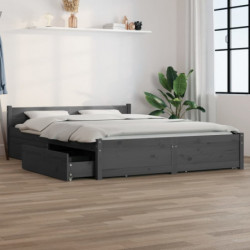 Bett mit Schubladen Grau 120x200 cm