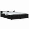 Bett mit Schubladen Schwarz 160x200 cm