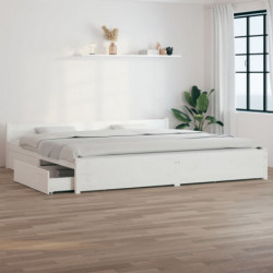 Bett mit Schubladen Weiß 180x200 cm 6FT Super King