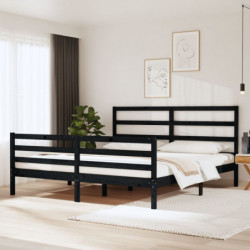 Massivholzbett Schwarz Kiefer 180x200 cm 6FT Super King