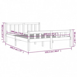 Massivholzbett Grau 120x190 cm 4FT Small Double