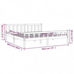 Massivholzbett 180x200 cm 6FT Super King