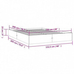 Massivholzbett 150x200 cm 5FT King Size