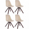 4er Set Stühle Toulouse Samt Square Cappuccino