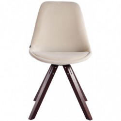 4er Set Stühle Toulouse Samt Square Cappuccino