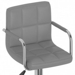 Barhocker 2 Stk. Grau Kunstleder