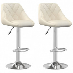 Barhocker 2 Stk. Creme Samt