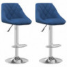 Barhocker 2 Stk. Blau Samt