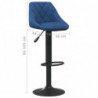 Barhocker 2 Stk. Blau Samt