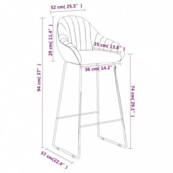 Barhocker 2 Stk. Dunkelgrau Samt