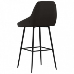 Barhocker 2 Stk. Grau Kunstleder