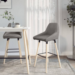 Barhocker 2 Stk. Hellgrau Stoff