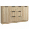 Sideboards 2 Stk. Sonoma-Eiche 60x30x70 cm Holzwerkstoff