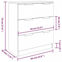 3-tlg. Sideboard Sonoma Eiche-Optik Holzwerkstoff